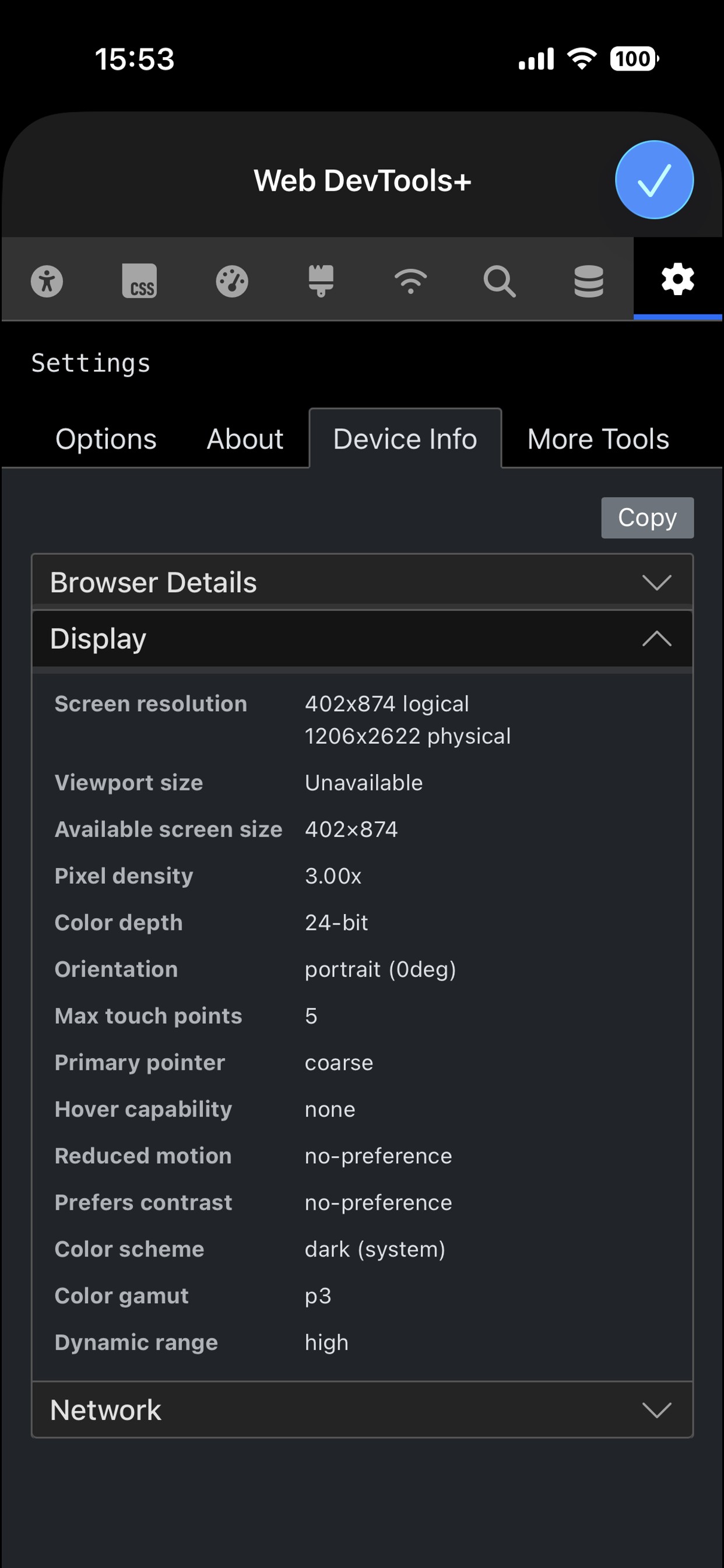 Web Dev Tools screenshot - Analyze the meta tags of a web page with helpful audits
