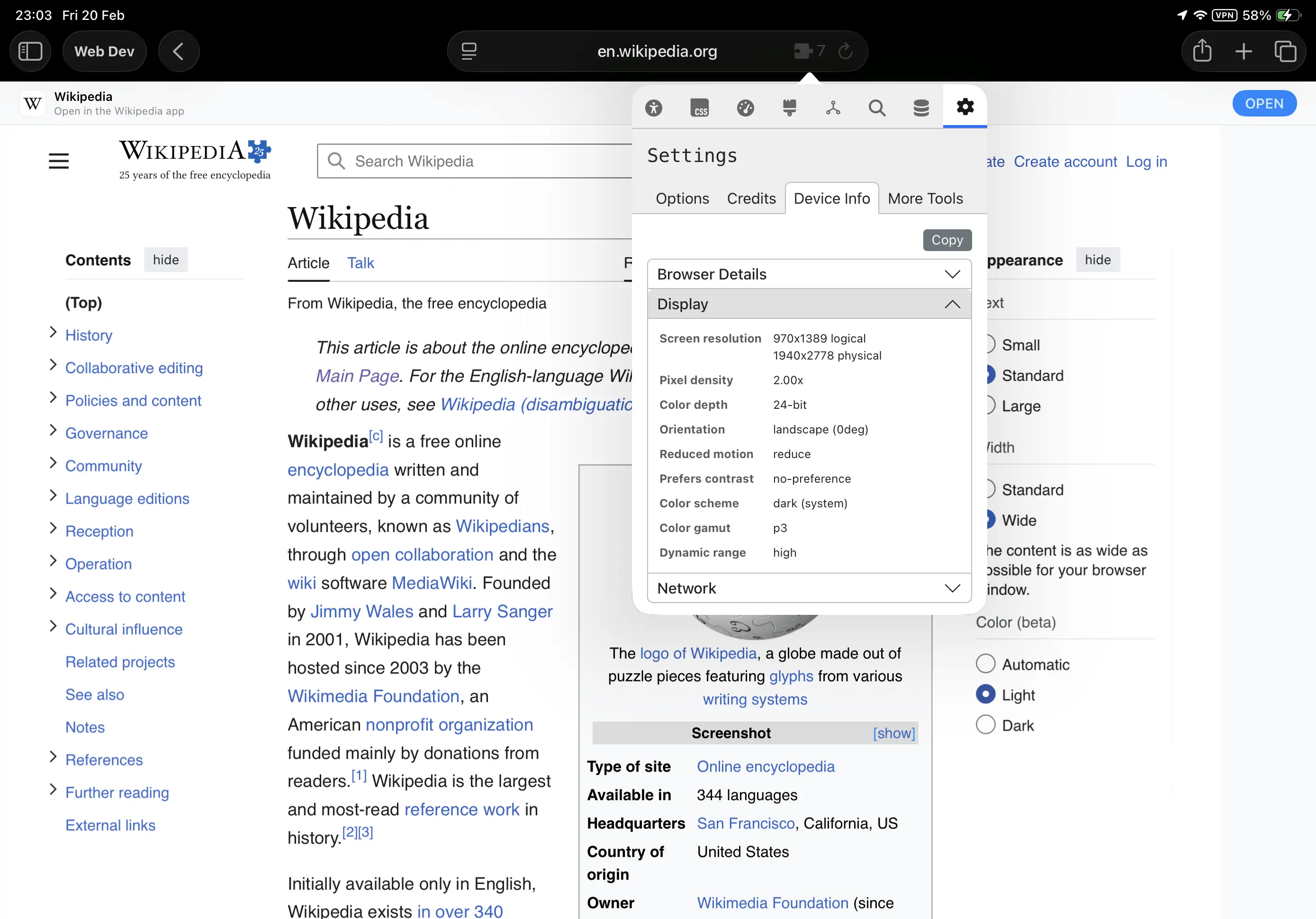 Web Dev Tools for iPadOS screenshot 9